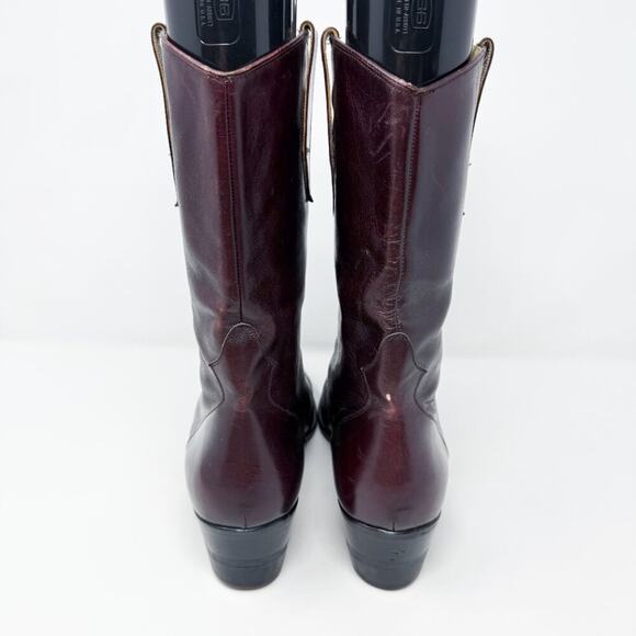 Vintage Avventura Mahogany Brown Leather Mid-Calf Boots Men's Size 9.5 Pull On - Picture 4 of 10